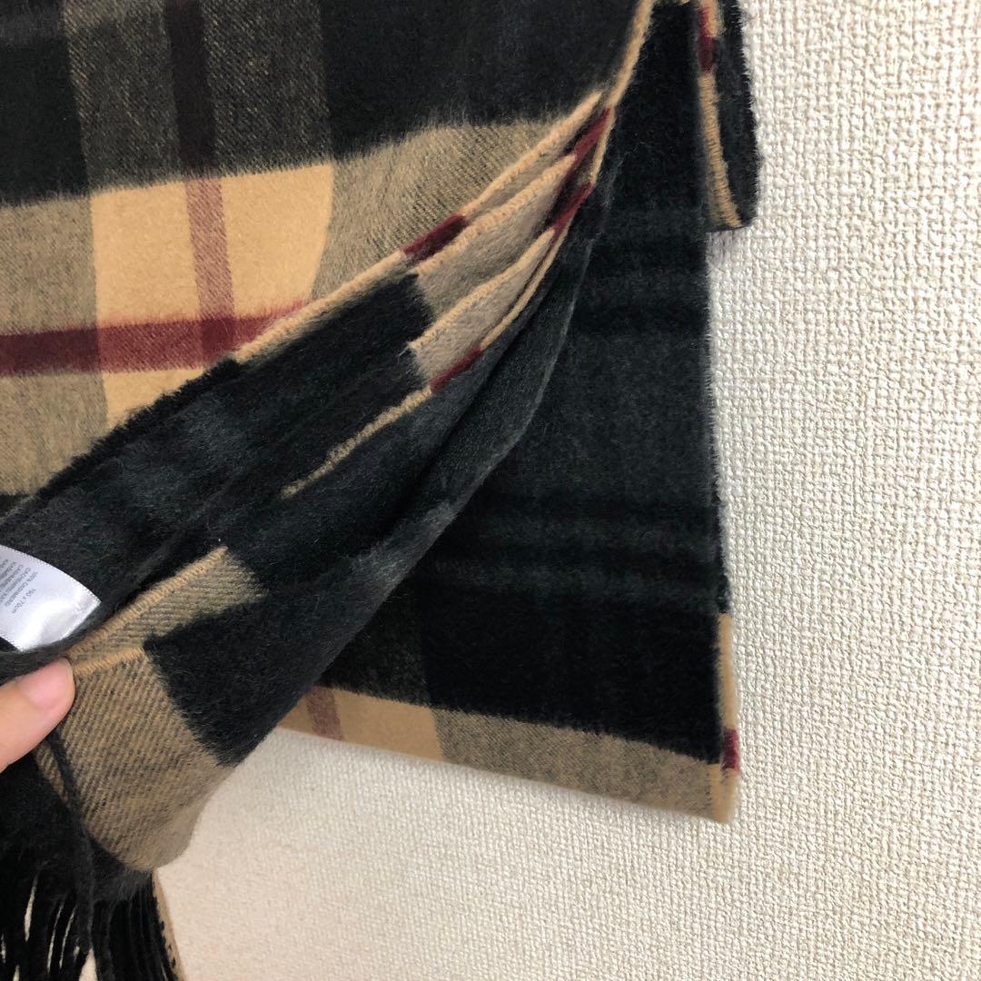 ジョンストンズ カシミヤ 大判　ストール　ネイビー　ベージュ　別注