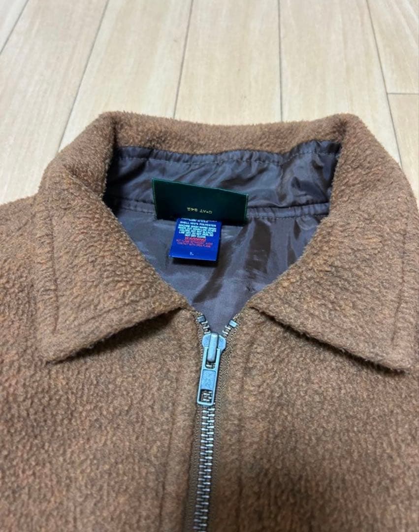シンチラ　オーバ　シャツ　ブラウン フリース ジップアップジャケット Lサイズ