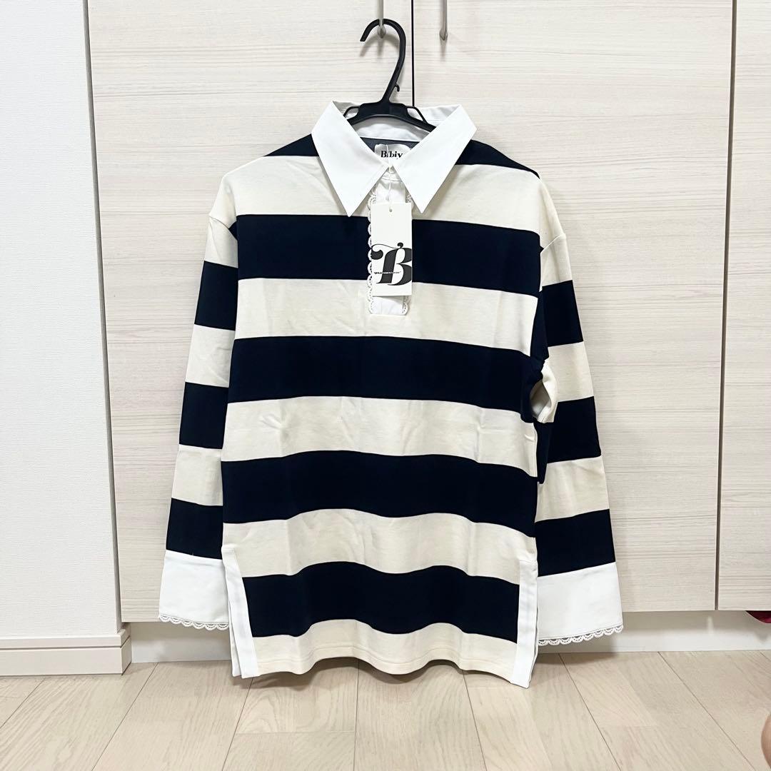 Bibiy. FRANCINE RUGBY TOP ビビィ　 長袖 ボーダー