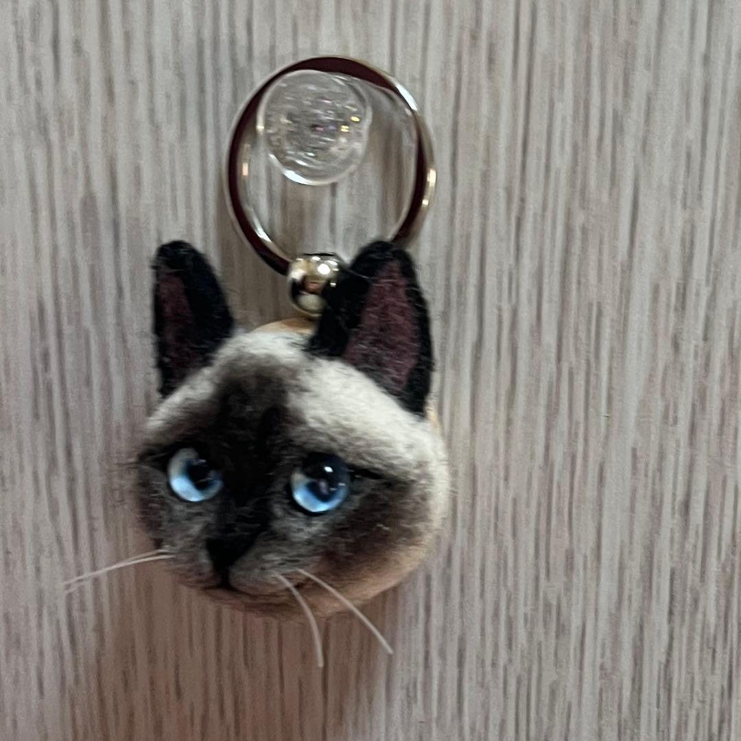 【ゆーゆー】 羊毛フェルト 猫 キーホルダー