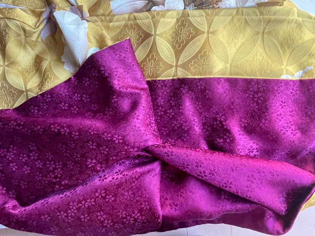 牡丹 花柄 振袖 成人式 セット16点 ゴールド 刺繍 正絹