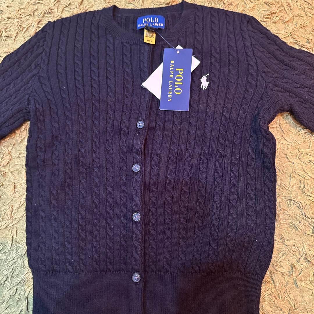 POLO RALPH LAUREN ネイビー カーディガン M キッズ8-10