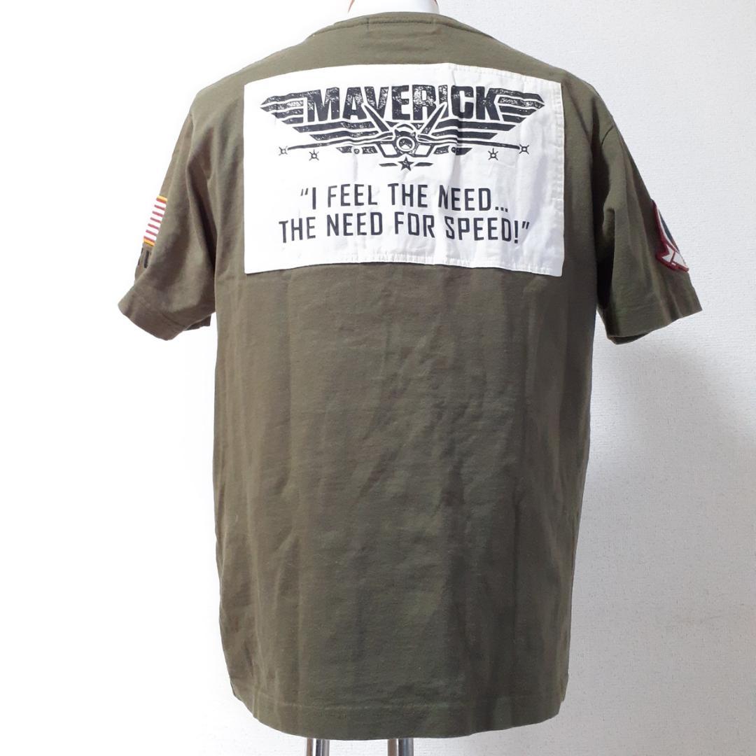 美品▲AVIREX アヴィレックス Tシャツ カーキ 枯草色 Lサイズ
