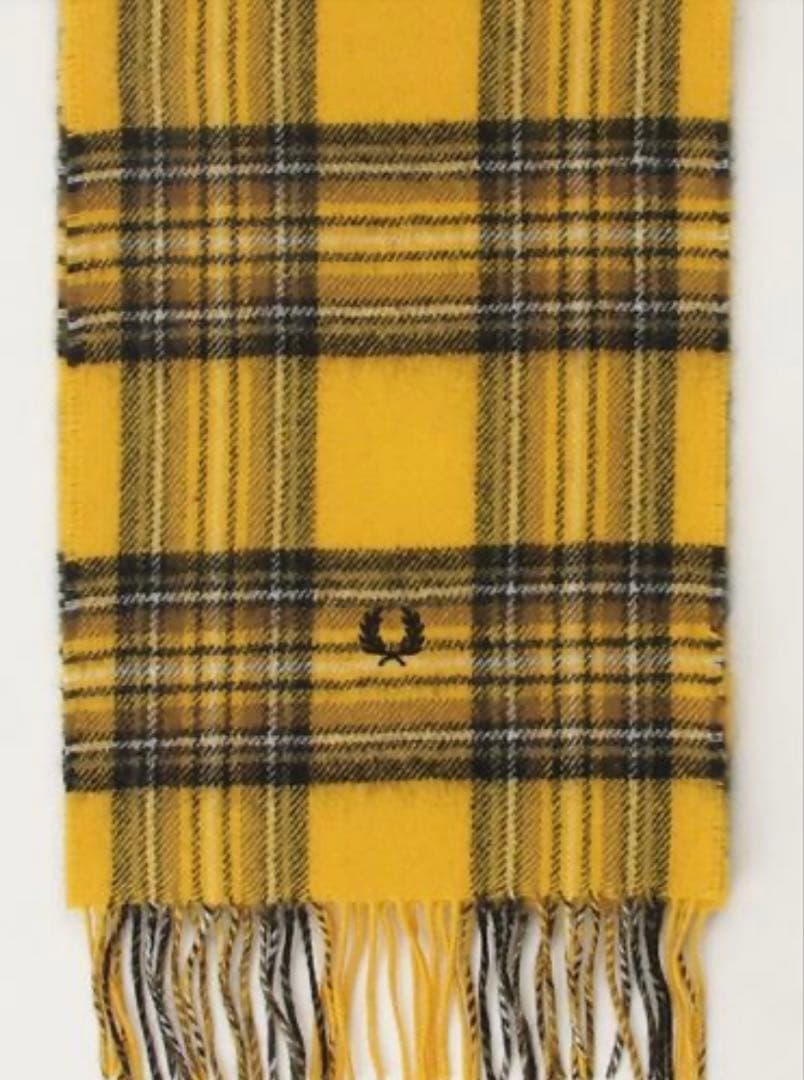 【新品】FRED PERRY ラムウールマフラー タータンチェック柄