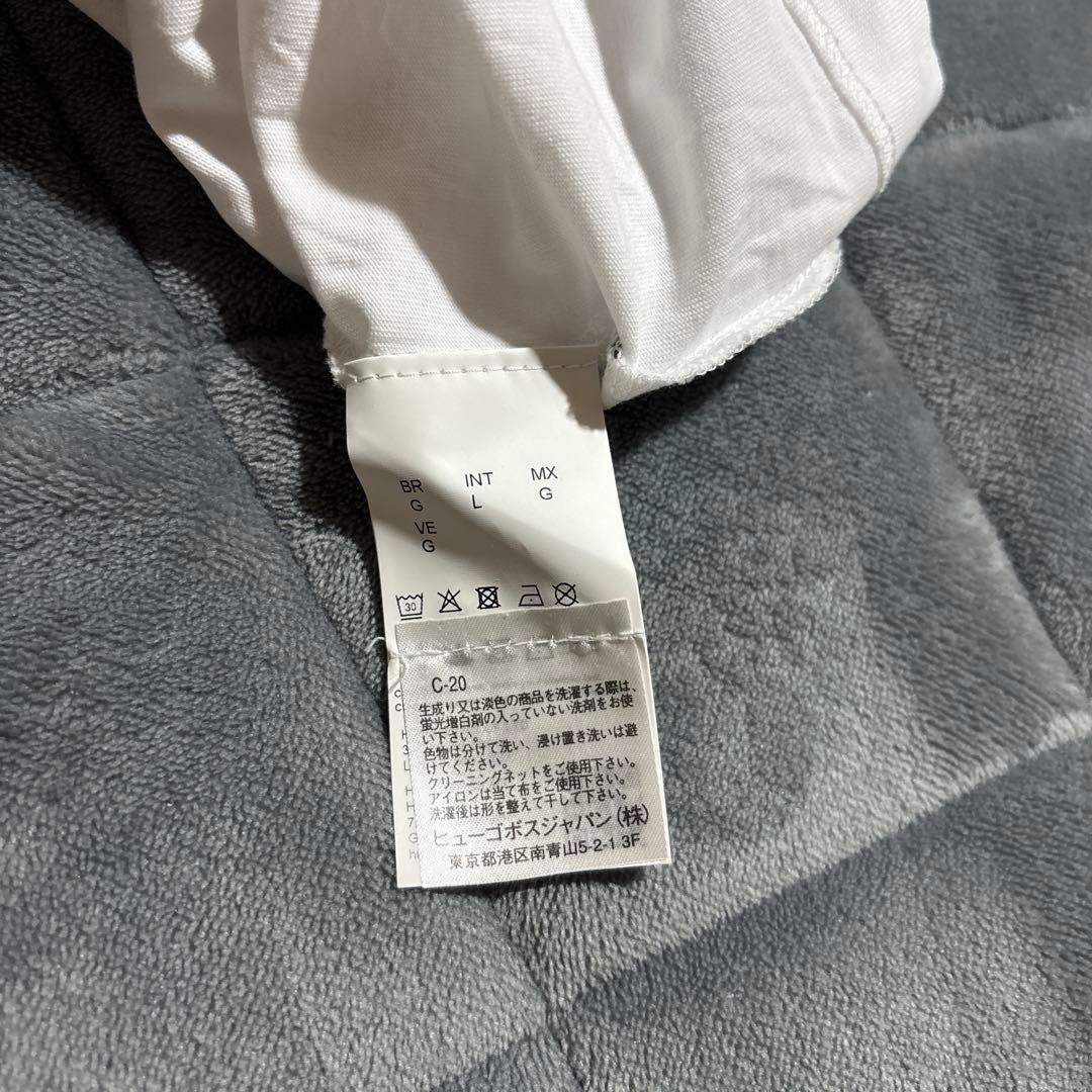 K*o様 BOSS ホワイト ロゴ Tシャツ　大谷翔平　L ボス　美品　白　未使
