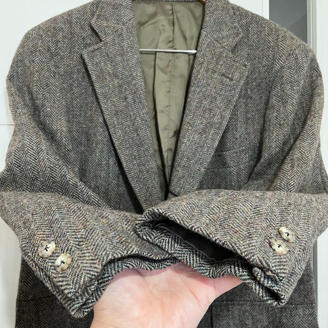 極美品✨J.PRESS胡桃ボタンヘリンボーンブラウンツィード ジャケットAB5