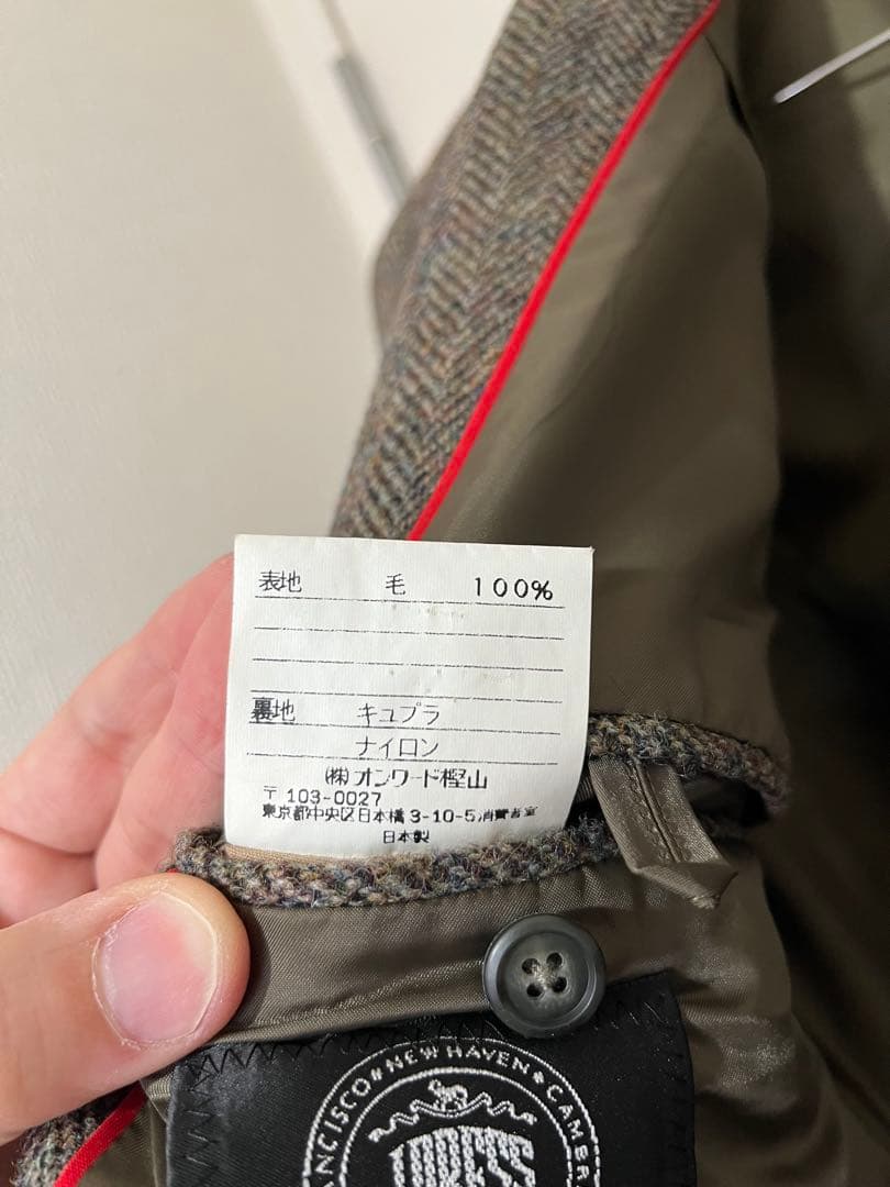 極美品✨J.PRESS胡桃ボタンヘリンボーンブラウンツィード ジャケットAB5