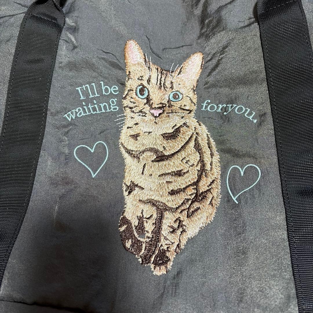 Three Four Time猫刺繍 ボストンバッグ