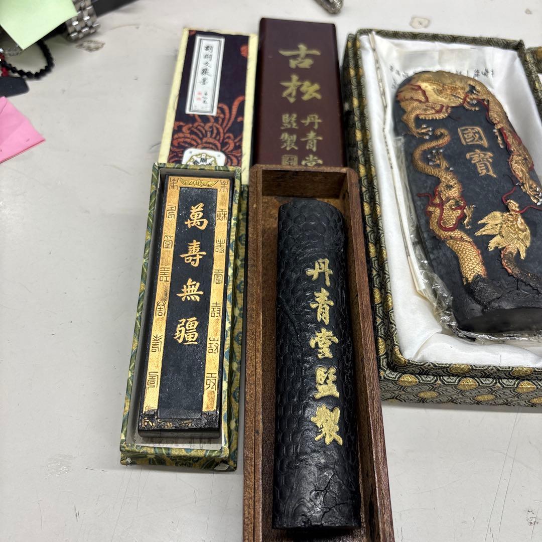 N10305【アンティーク】墨　書道具　中国　おまとめ