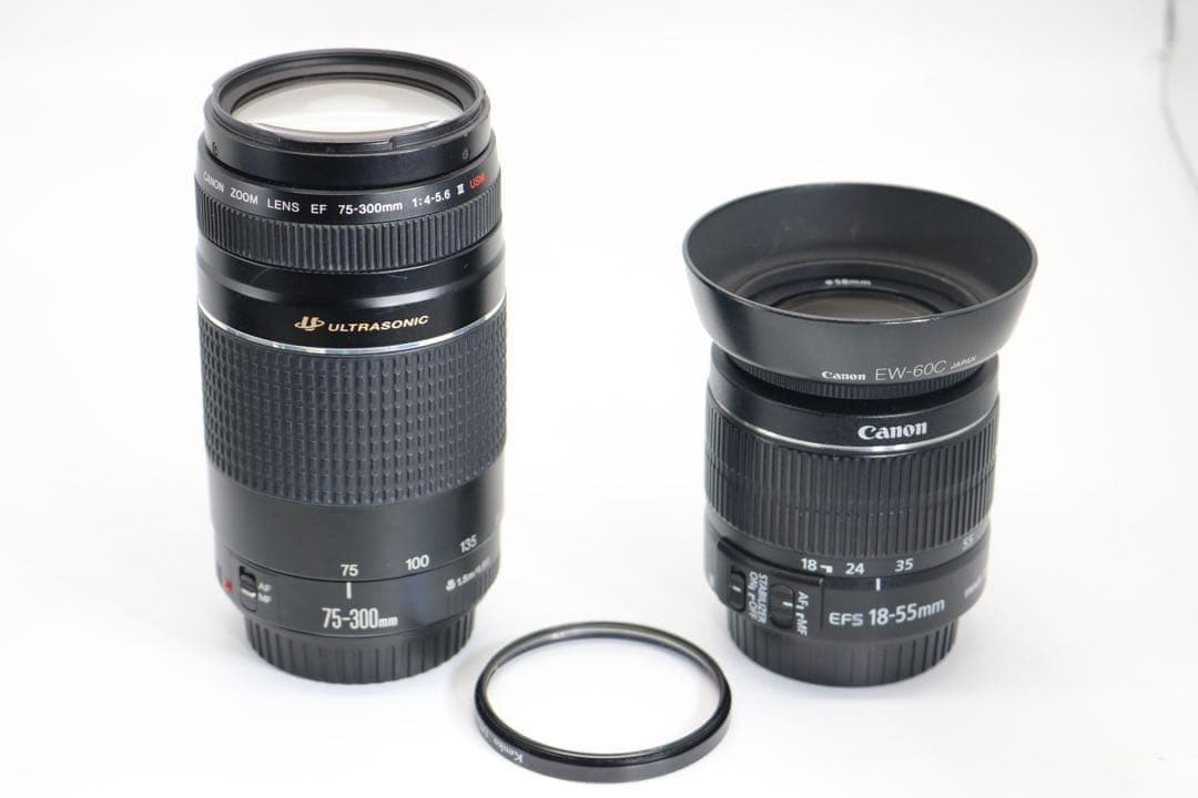 美品 【Canon EOS Kiss X7 ダブルレンズセット】 安心保証あり