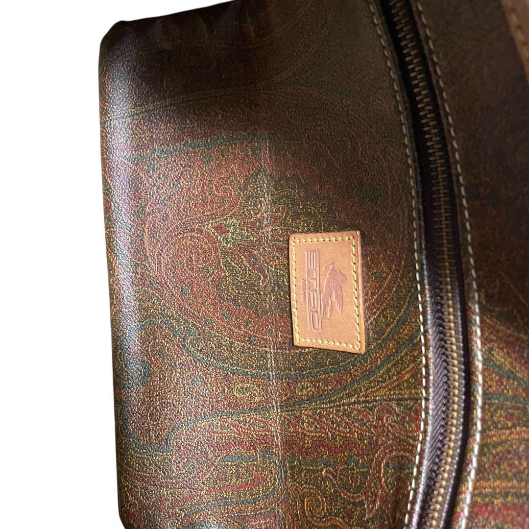 【大容量】ETRO エトロ　ボストンバッグ　ペイズリー柄　PVC 2way