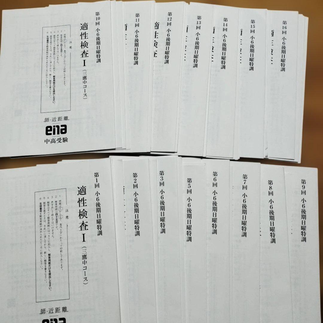 最新版 小6 日曜特訓　前期日特 後期日特 直前特訓 三鷹中 全31回 バラ相談