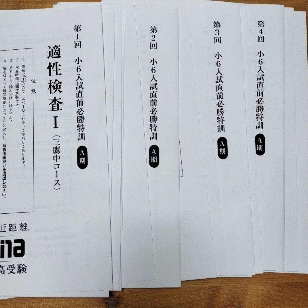 最新版 小6 日曜特訓　前期日特 後期日特 直前特訓 三鷹中 全31回 バラ相談