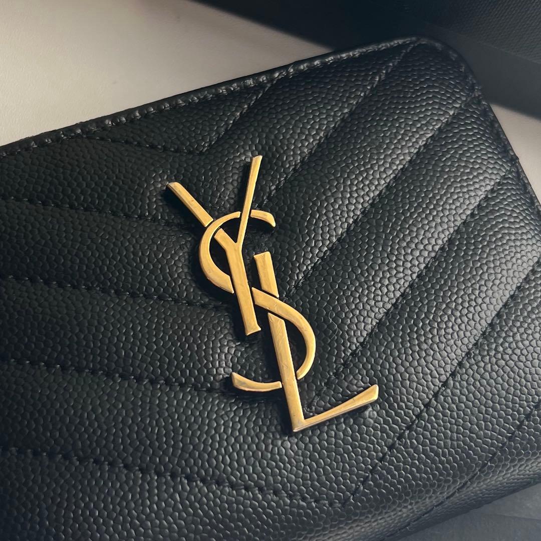 221 美品 SAINTLAURENT イヴサンローラン 2つ折り財布