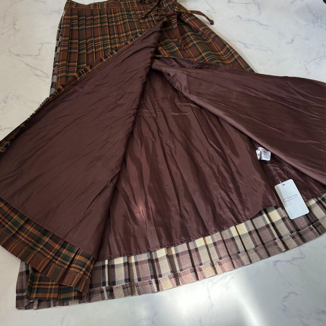 新品タグ付き POPPY チェックプリーツ 巻きスカート あさぎーにょ M