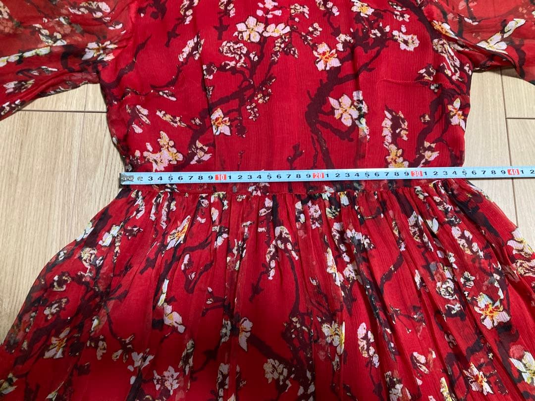 ★美品★ドルチェアンドガッパーナ　フローラル　シフォン　七分丈袖ワンピース