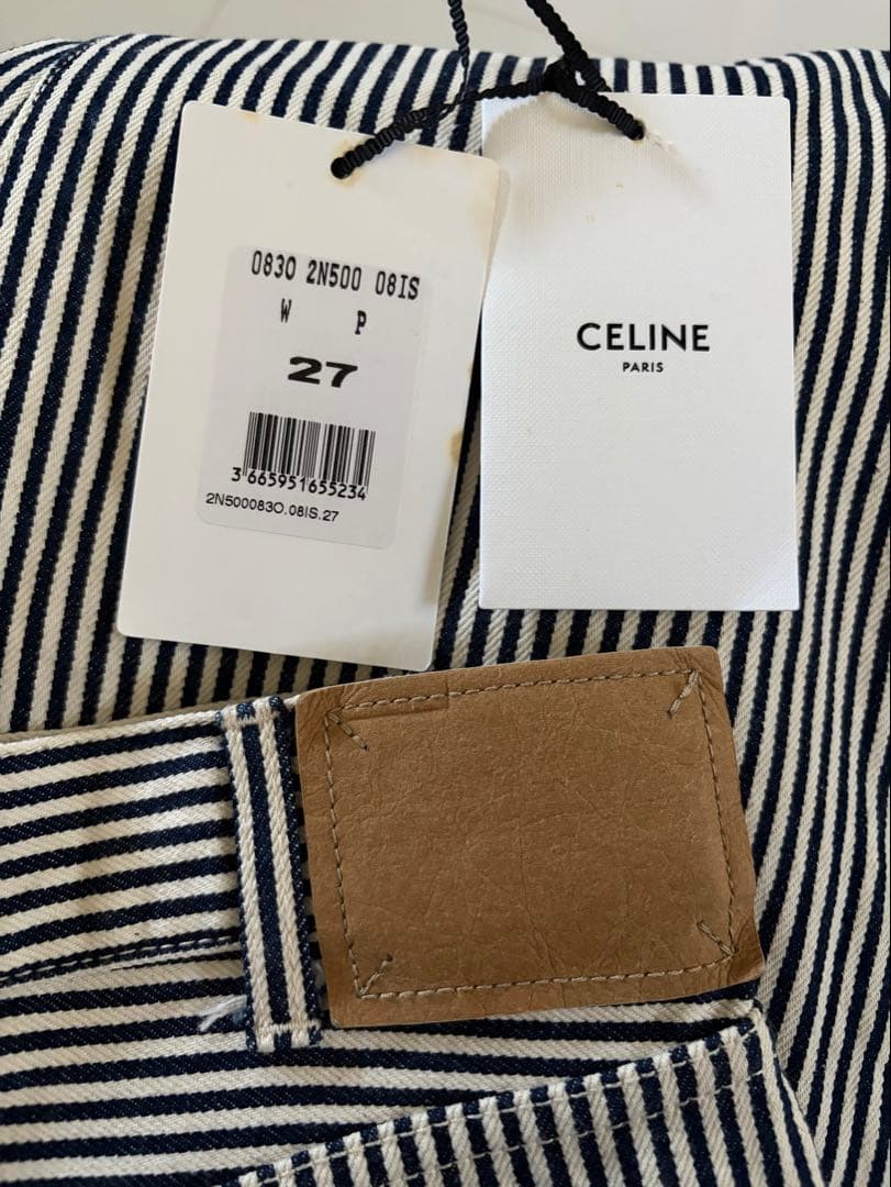 CELINEストライプデニム27セリーヌ　エディスリマン　ヒッコリーデニム