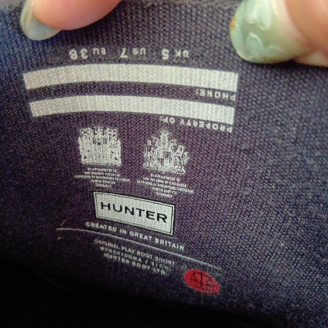 HUNTER ネイビー ショートレインブーツ