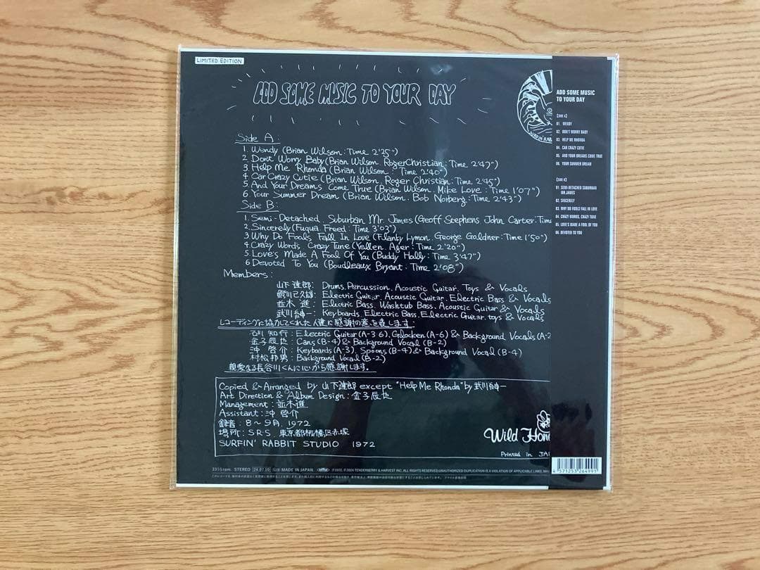 【レア品】山下達郎アナログ盤　ＡＤＤ　ＳＯＭＥ　ＭＵＳＩＣ　ＴＯ　ＤＡＹ