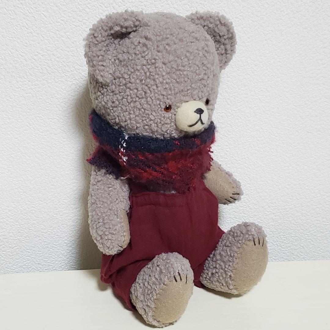 No.644 テディベア　グレージュ×サロペット×マフラー