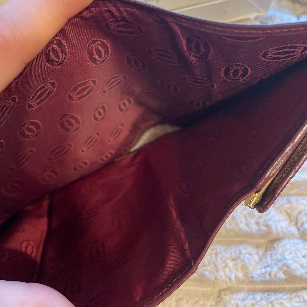 Cartier バーガンディレザー 三つ折り財布