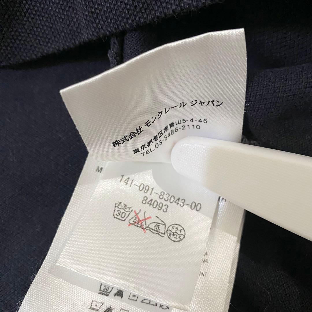 希少 大きいサイズ L モンクレール 半袖 ポロシャツ ネイビー ロゴ ワッペン