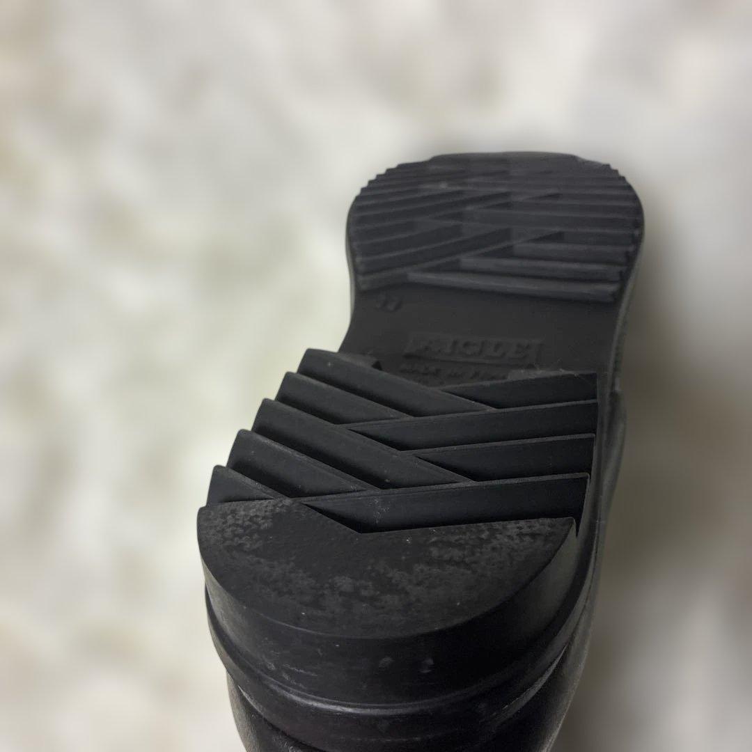 AIGLE ブラック 長靴 バックル付き24.5cm