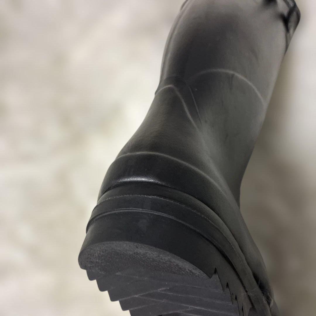 AIGLE ブラック 長靴 バックル付き24.5cm