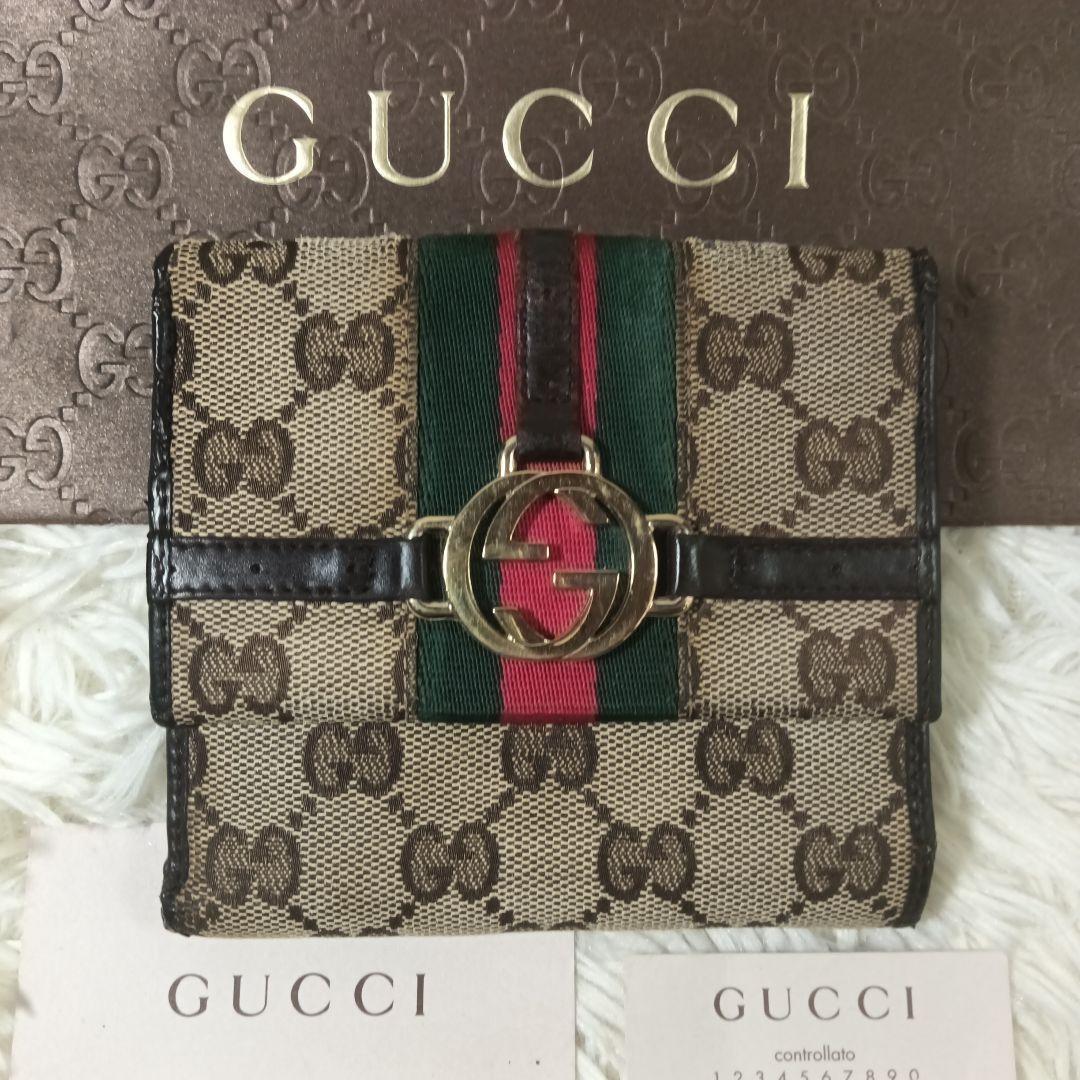toto【GUCCI】グッチ折り財布　シェリーライン　インターロッキング✨
