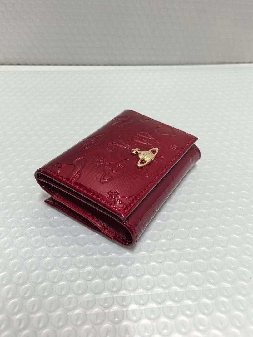 Vivenne Westwood エナメル三つ折り財布 レッド 5115002