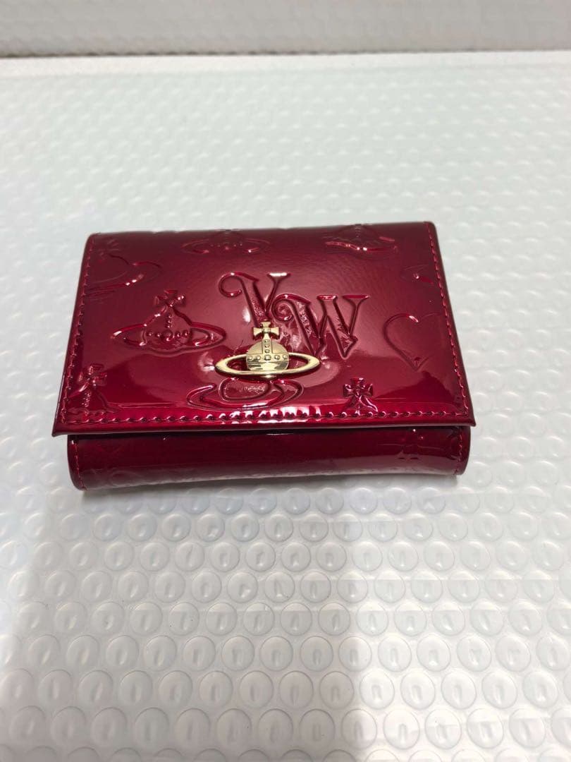 Vivenne Westwood エナメル三つ折り財布 レッド 5115002