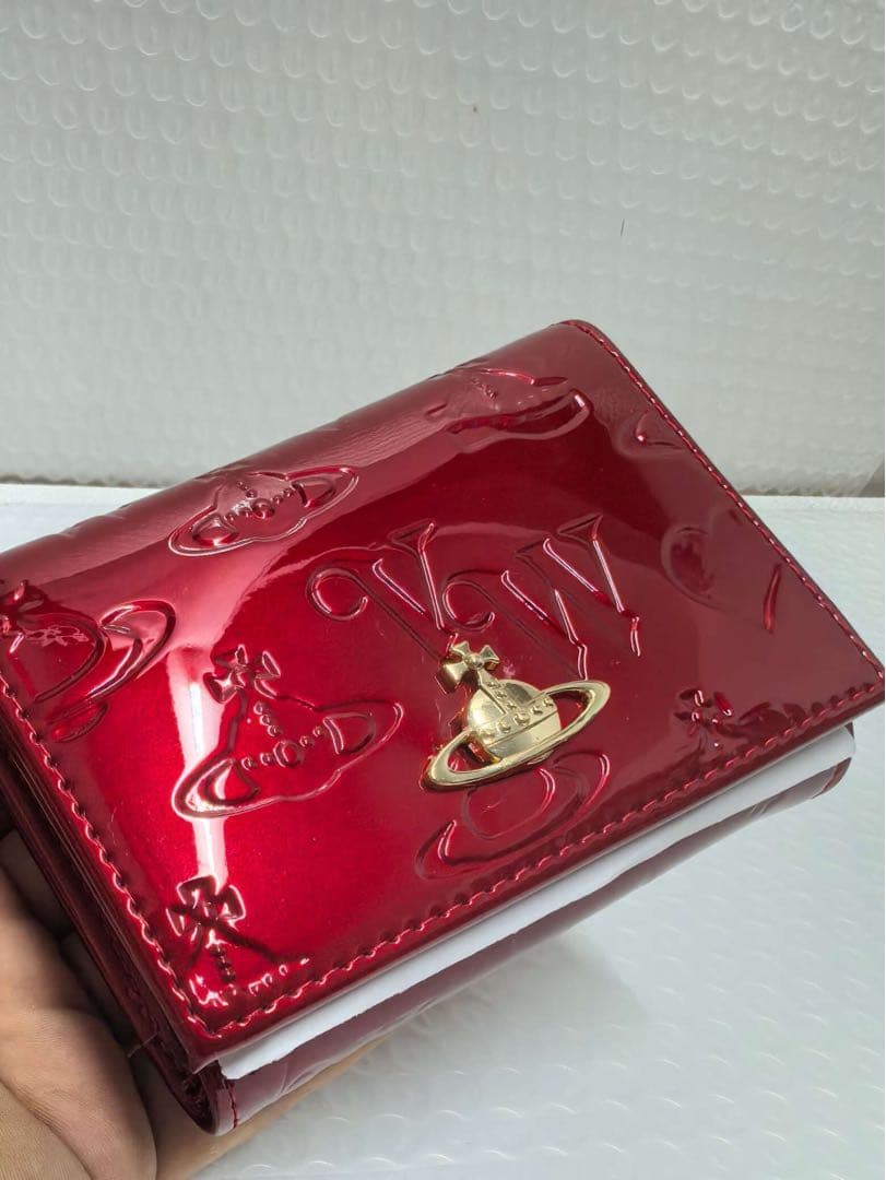 Vivenne Westwood エナメル三つ折り財布 レッド 5115002