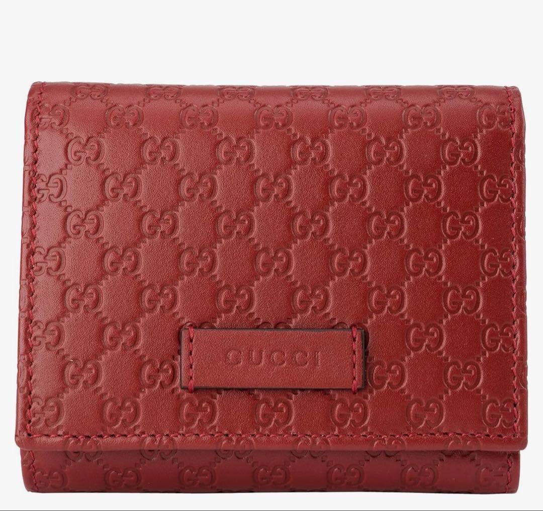 GUCCI 3つ折り財布 レッド