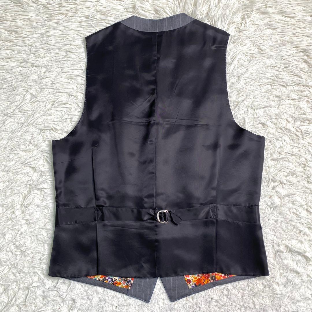 美品✨Paul smith ベスト 花柄 グレー ウール M ビジネス メンズ