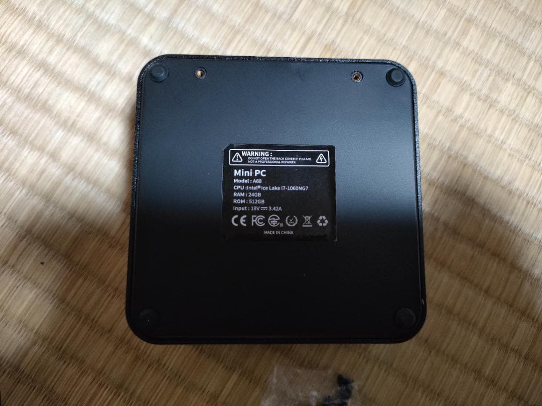 ミニPC Intel core i7 1060GN7 24GB 512GB