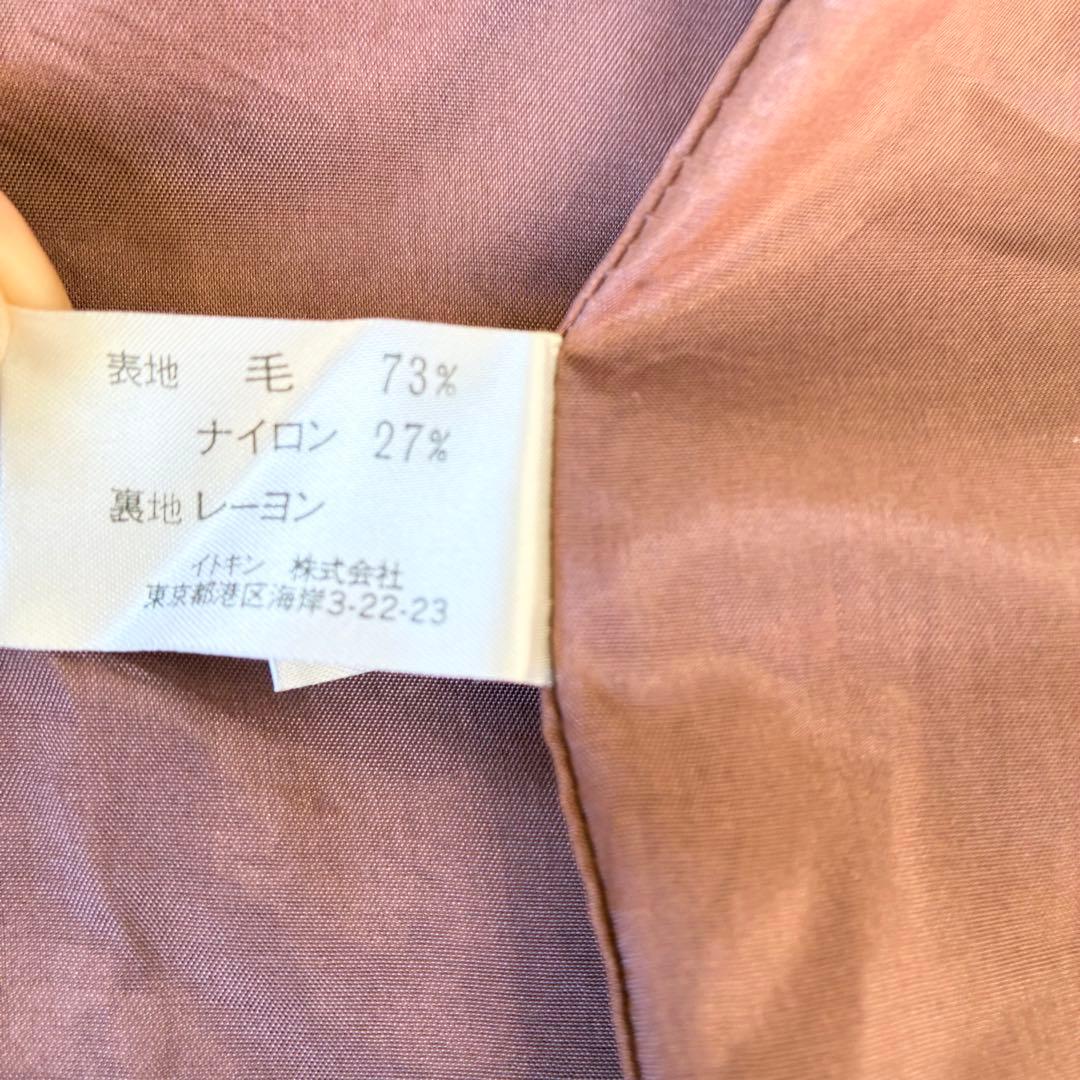 シビラ マキシ丈コート ワンピース　チェック柄　ウール　開襟　リボン　40