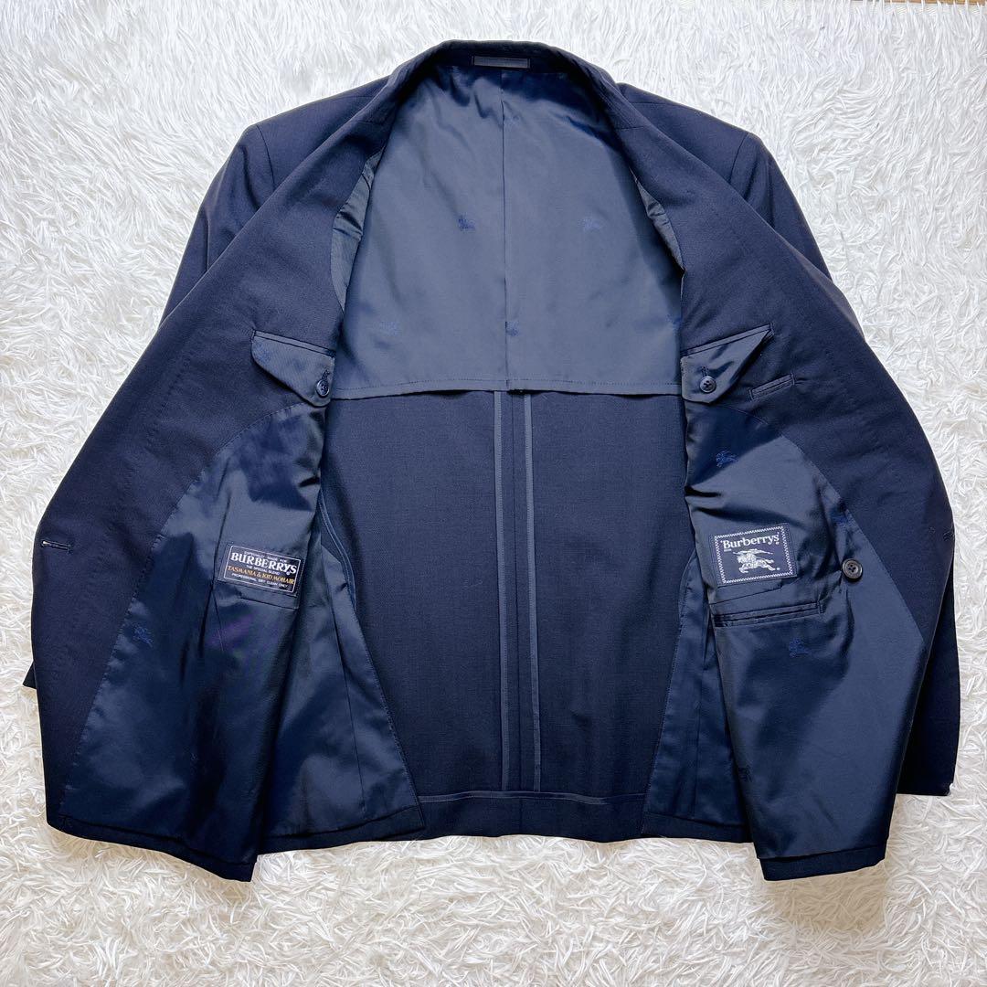 極美品✨Burberrys 紺ブレ ダブル 金ボタン ホースロゴ L相当 背抜き