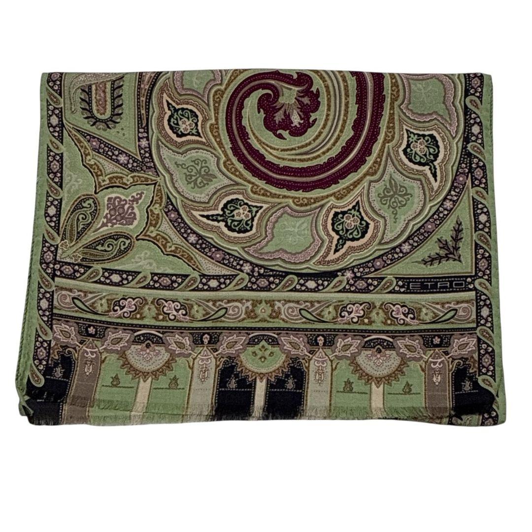 【極美品】ETRO エトロ ペイズリー柄 ロゴ 大判ストール スカーフ