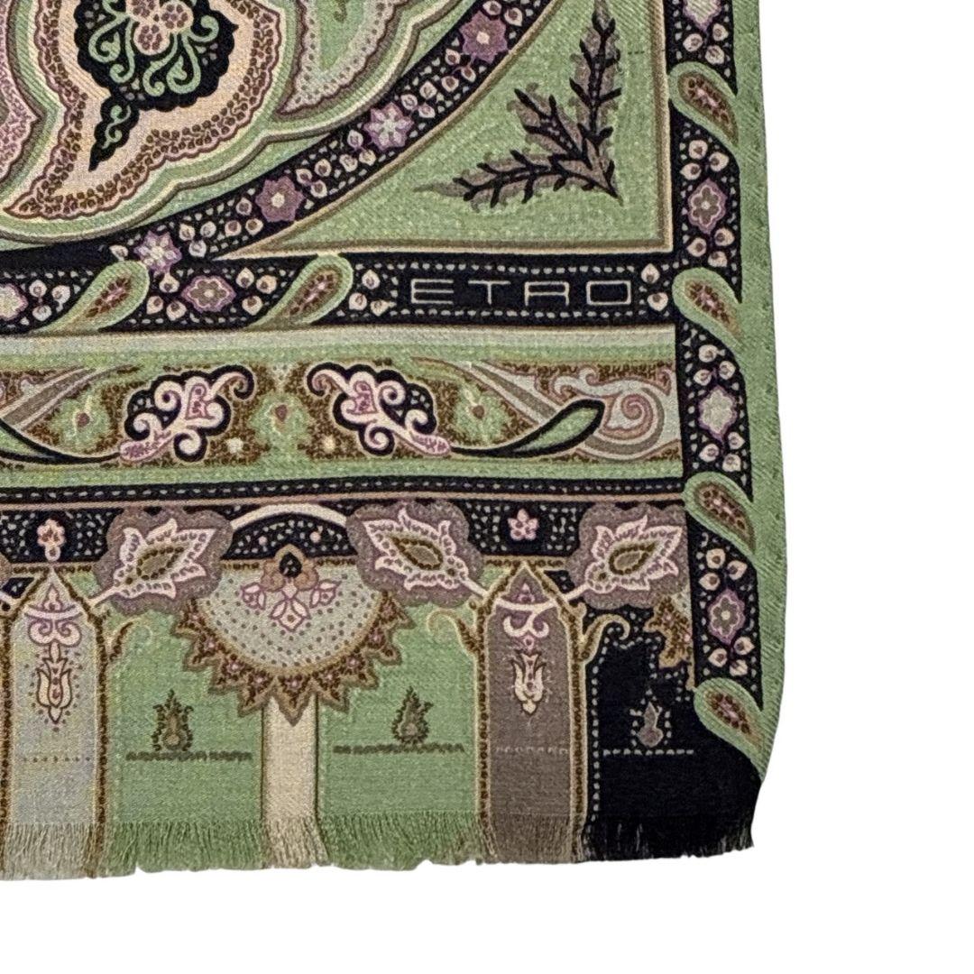 【極美品】ETRO エトロ ペイズリー柄 ロゴ 大判ストール スカーフ