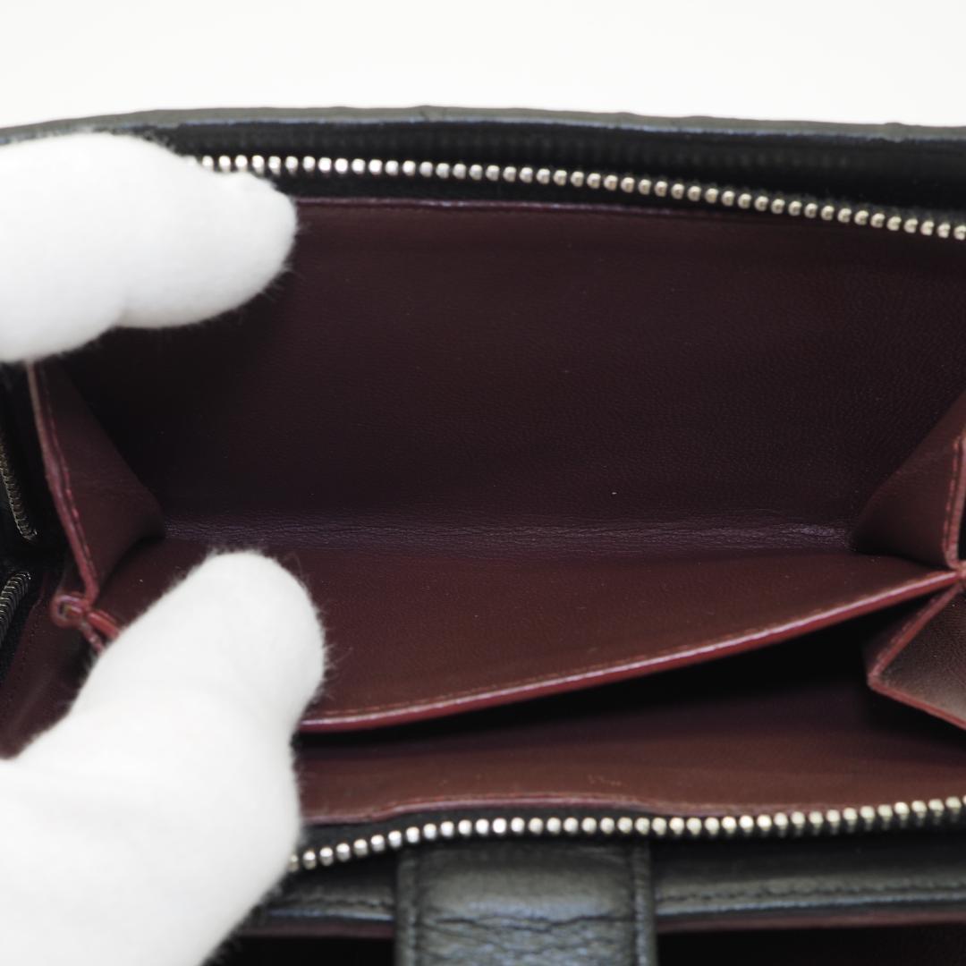 CHANEL シャネル マトラッセ 二つ折り ミドル財布 シルバー金具 黒