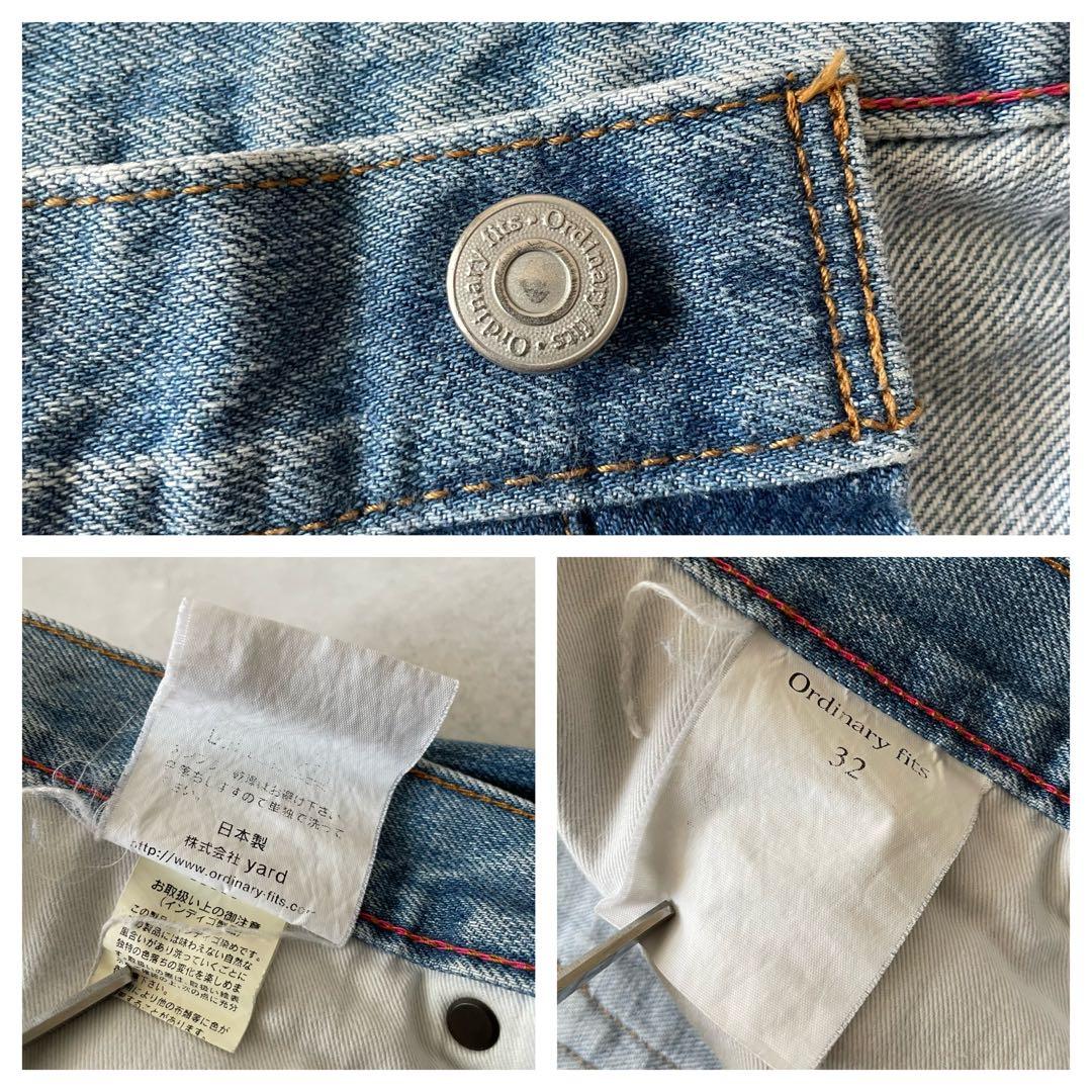 Ordinary Fits アンクルデニム USED加工 セルビッチ 32