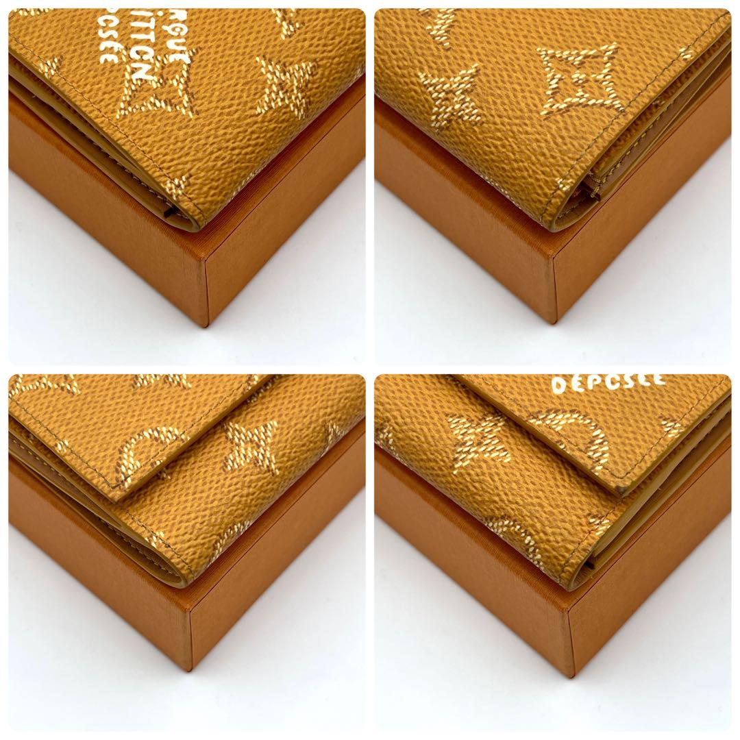 【箱・袋付】ルイヴィトン　ヘリテージ　三つ折り財布　ヴィクター　イエロー　限定