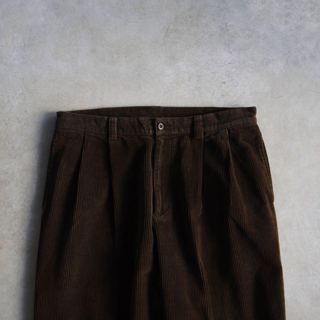 90s ブルックスブラザーズ ツータック コーデュロイスラックス W36 L32