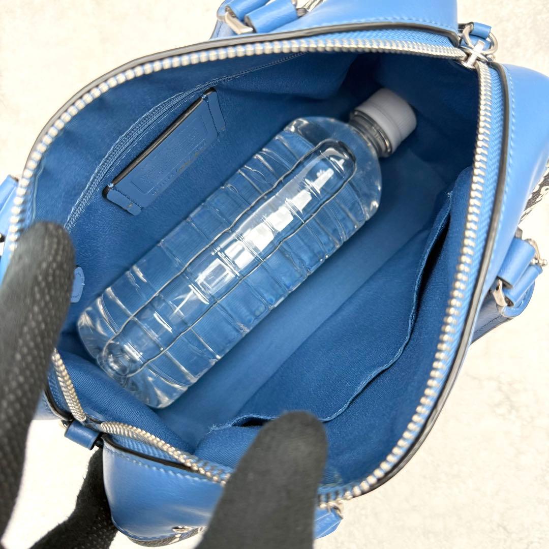 良品 COACH 2way ミニボストンバッグ PVC ペイズリー × 蝶々