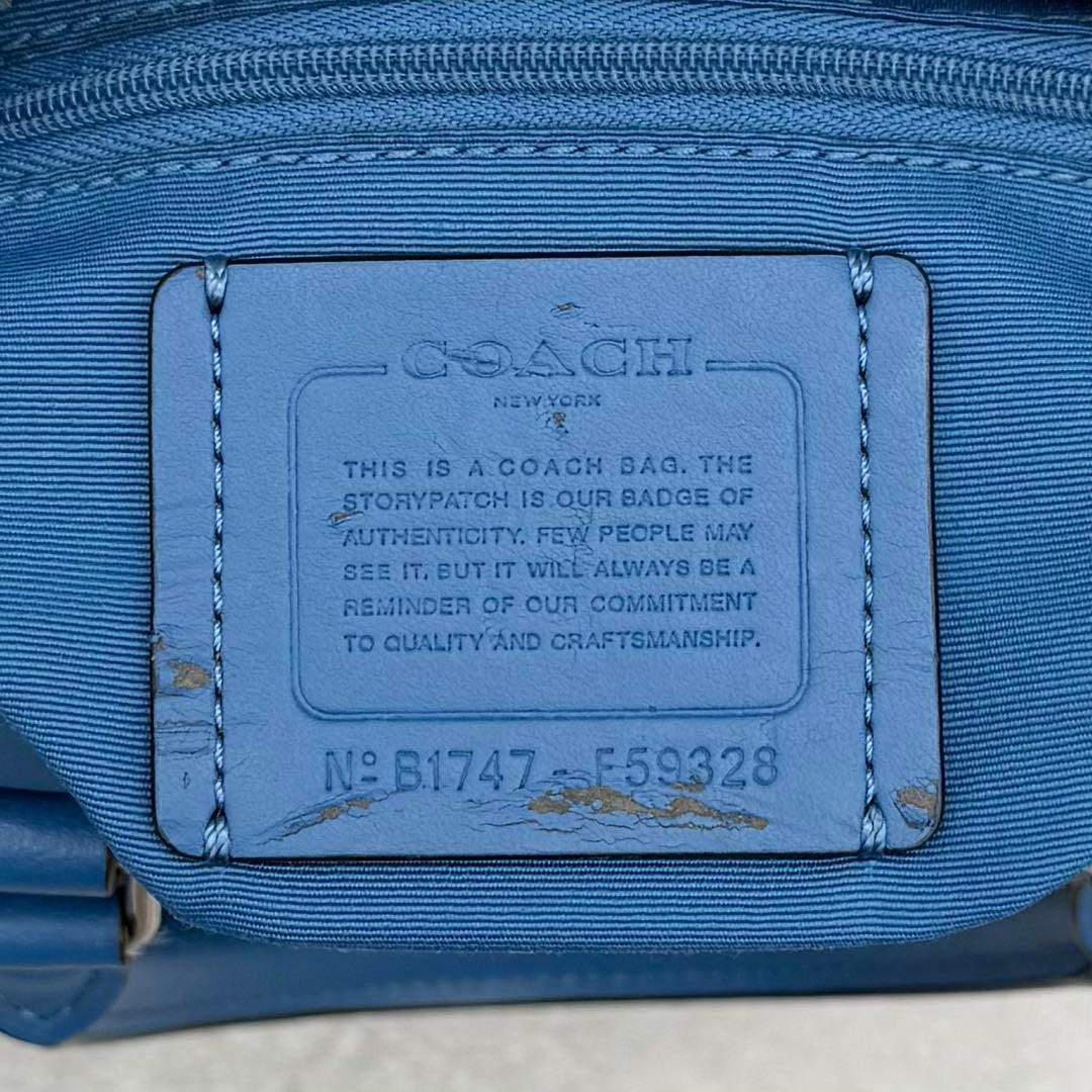良品 COACH 2way ミニボストンバッグ PVC ペイズリー × 蝶々