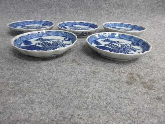伊万里焼花篭手印判小皿5枚 [B26525]