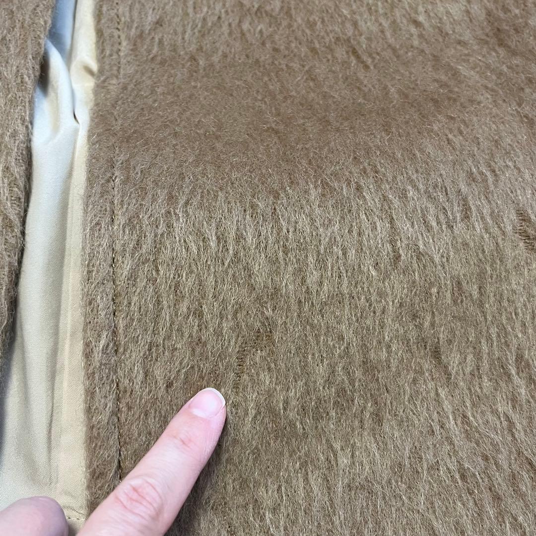 希少 80s 90s ビンテージ モヘア60% ロングガウンコート キャメル L