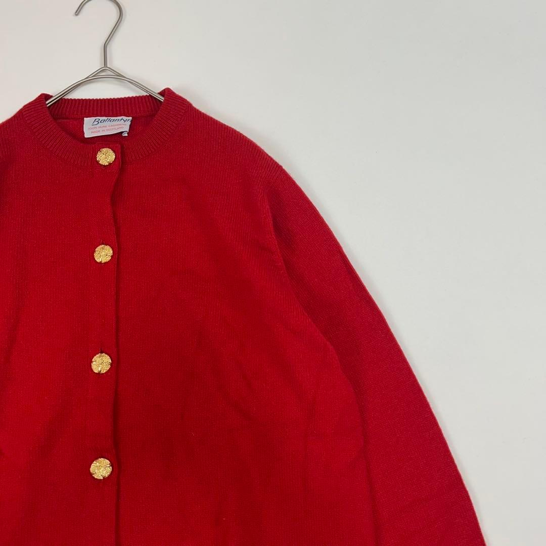 P297 美品 L バランタイン カシミヤ100% カーディガン レディース