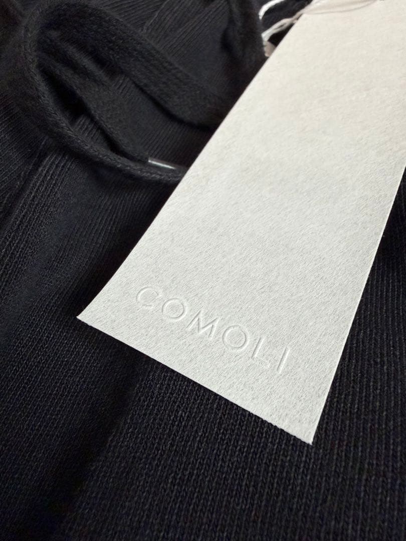 COMOLI 25SS コットンジャージ ニータックパンツ ブラック サイズ1