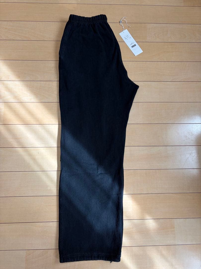 COMOLI 25SS コットンジャージ ニータックパンツ ブラック サイズ1